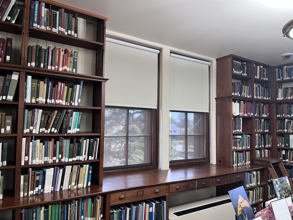 arnold arboretom roller shade installation after 2 window completed