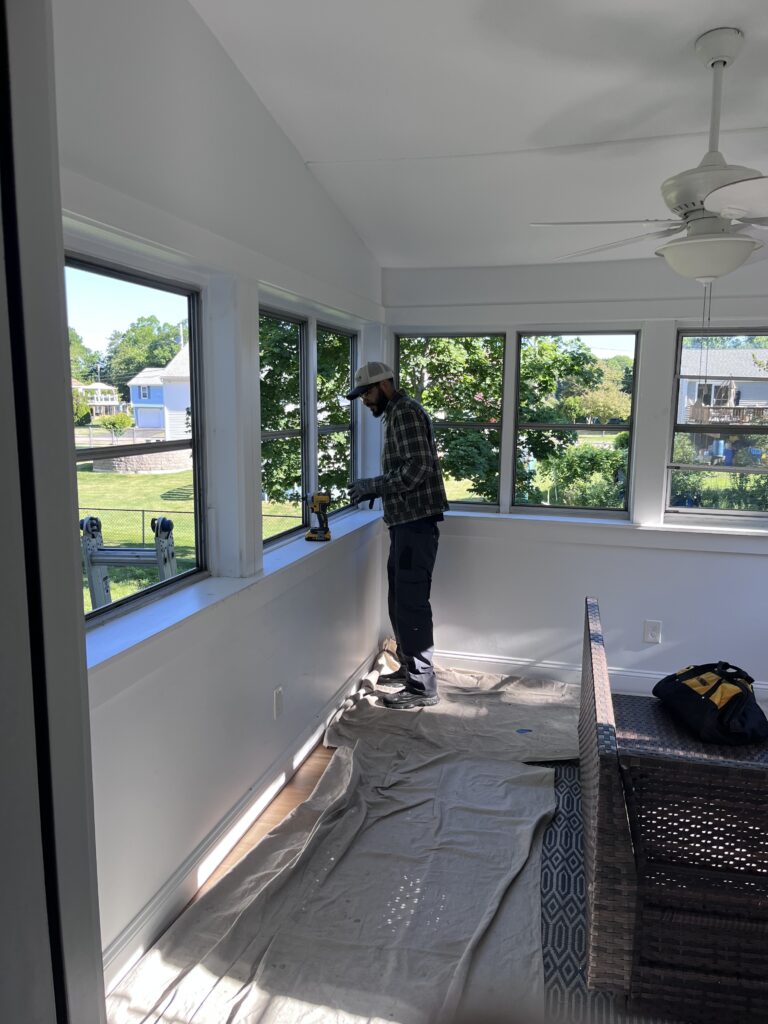progress of installing storm windows