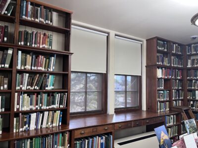 arnold arboretom roller shade installation after 2 window completed